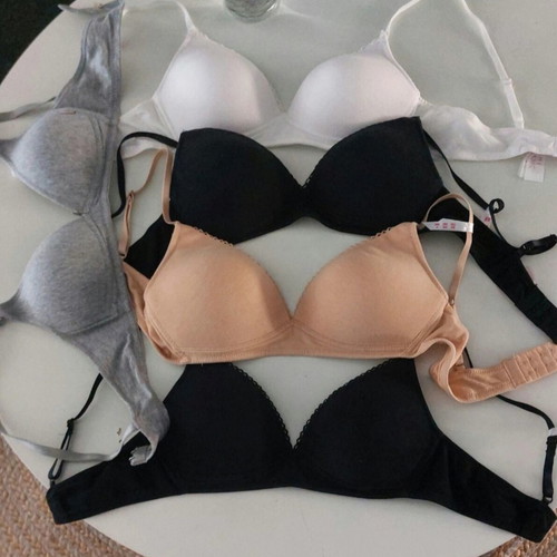 Set of 5 branded cotton T-shirt bras like new, sizes 70B-75C