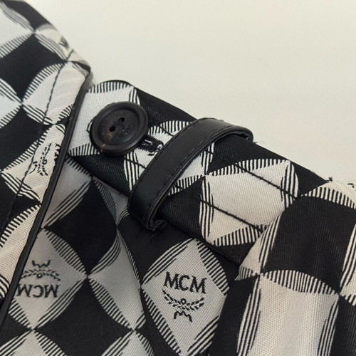 MCM bag and trench coat like new, black and white