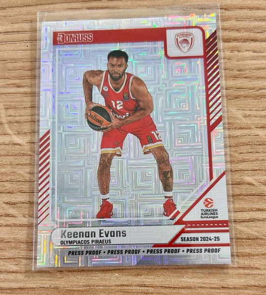 Κάρτα Keenan Evans Ολυμπιακός Panini Euroleague 2024-25 Press Proof