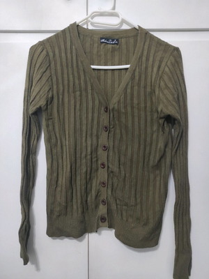 Women's wool cardigan olive color size L-XL