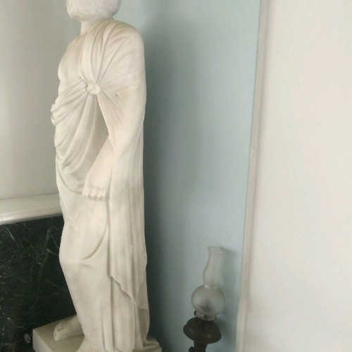 Demosthenes statue new, white Penteli marble