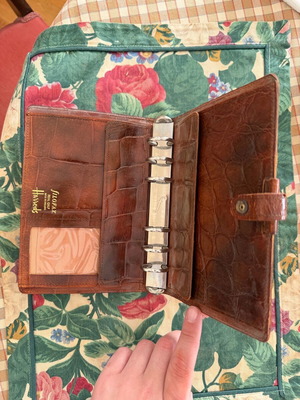 Filofax used real calf leather with embossed crocodile texture