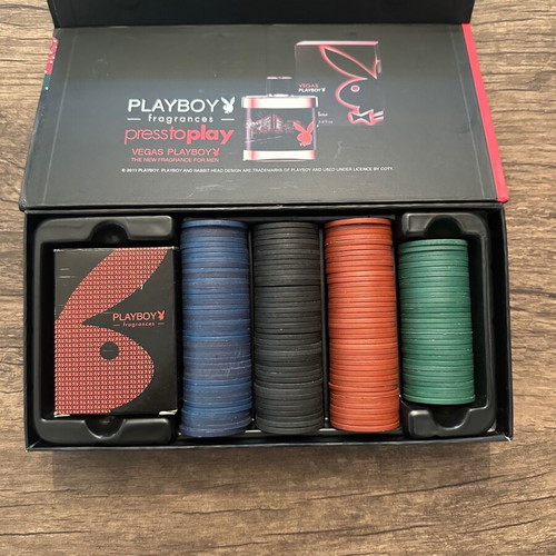 Playboy Poker Chips new set with plastic deck