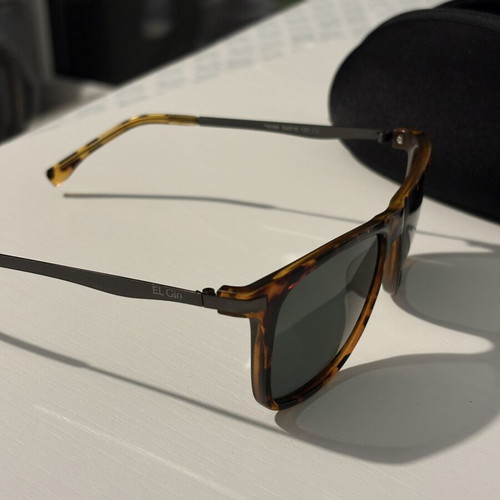 EL Gio tortoiseshell polarized sunglasses with black metal arms