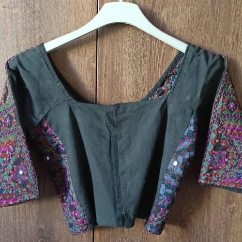 Pen Kalamkari Indian Traditional Blouse like new with Handmade Embroidery