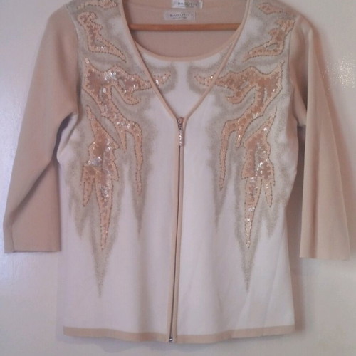 Blouse and jacket set used, size L, beige