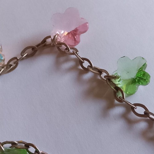 925 silver bracelet with multicolored Swarovski crystals, 18 cm