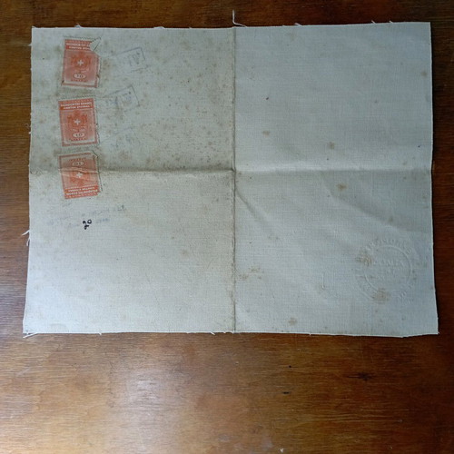 Nauklirou diploma used from 1957 with 3 stamps