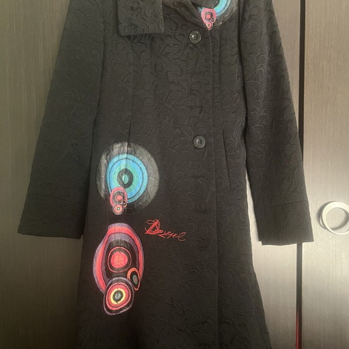 Desigual lightweight vintage coat with colorful details