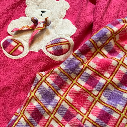 Fleece women's pajama set like new, pink fuchsia, size Small