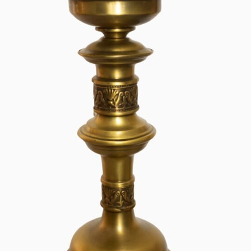 Vintage brass table lamp like new with glass globe