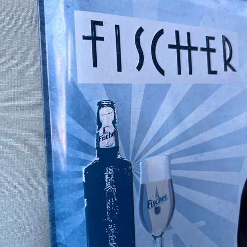 Metal Fischer Advertising Sign like new, 40x31 cm