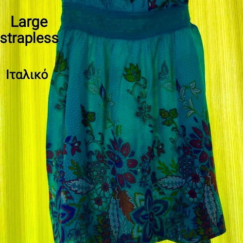 Large Italian strapless women's dress used, viscose fabric