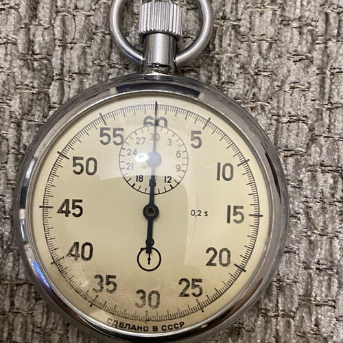 Russian Wound Pocket Watch Training Stopwatch Like New
