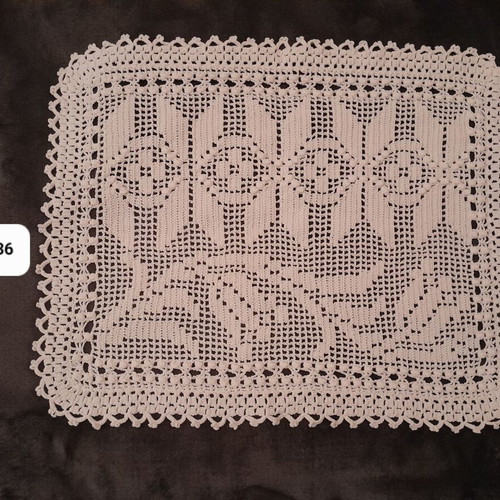 White Crochet Table Runner like new