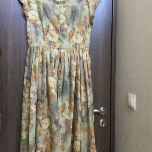 Midi dress like new, beige and gold colors