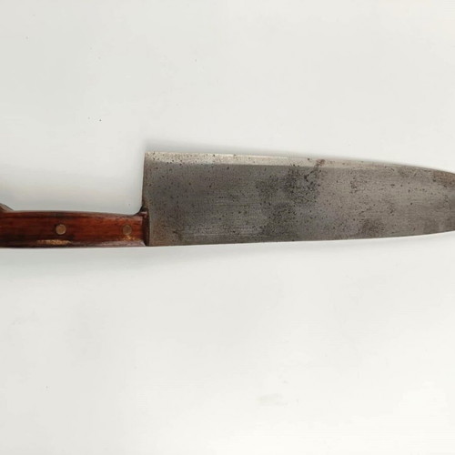 Sabatier Trumpet chef knife used, handmade heavy early 20th century
