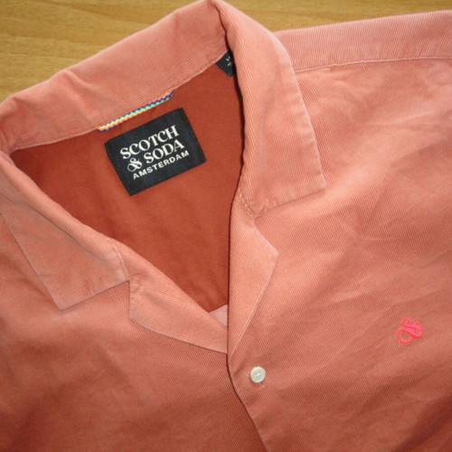 Scotch & Soda men's shirt short sleeve size M like new, orange