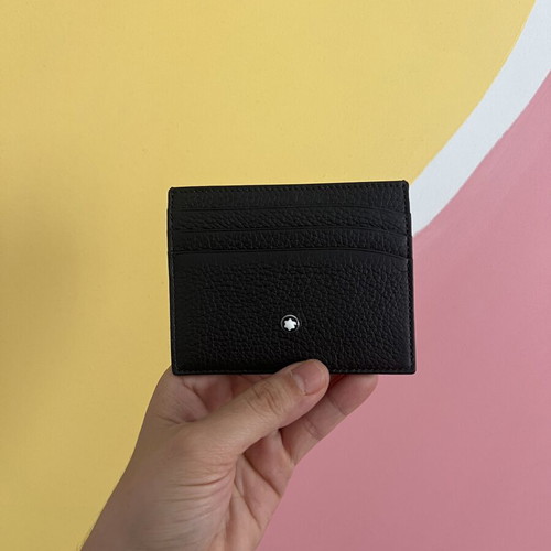 Montblanc leather card holder dark brown new with box