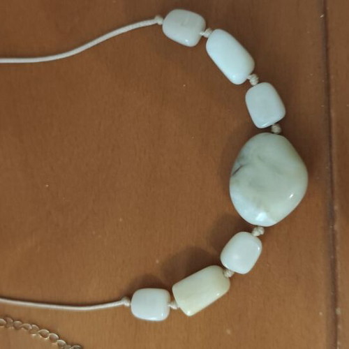 Summer necklace used with beige beads and cord