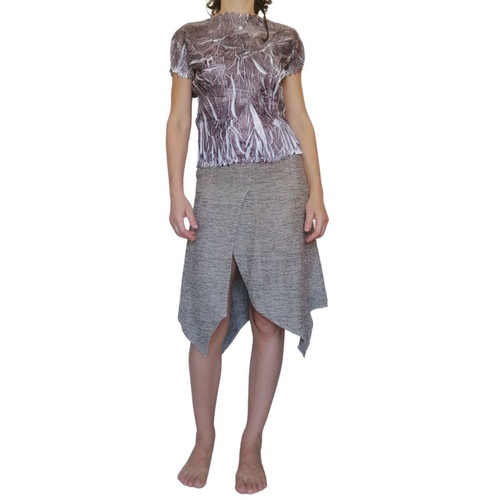 Vintage asymmetrical linen skirt Artisti Italiani used, grey