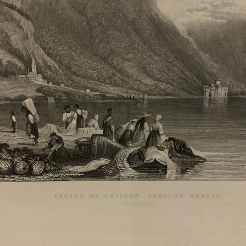 Chalcography Castle of Chillon on Lake Geneva used, 1840