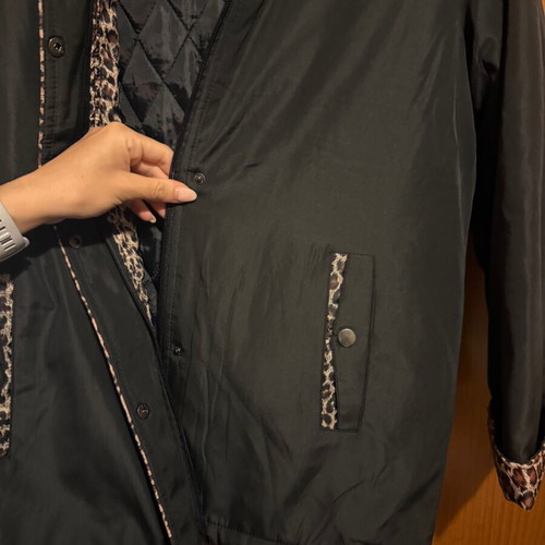 Spring jacket black with leopard print new, size M