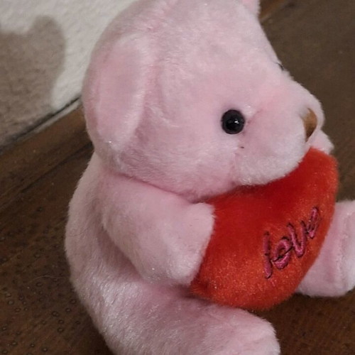 Keychain pink teddy bear Love new
