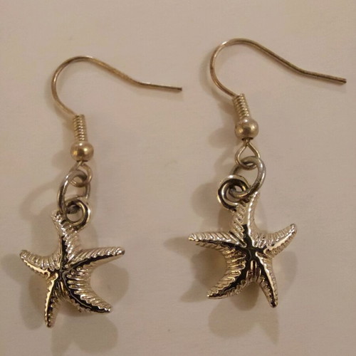 Starfish earrings like new, silver