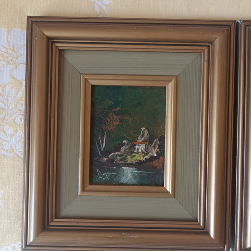 Paintings by Ioannis Darmis used, set of 2, 28x25 cm