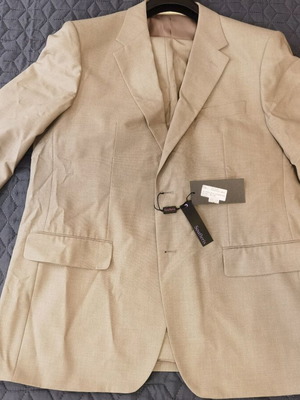Κοστούμι ανδρικό καινούργιο, μπεζ, μέγεθος σακάκι 58-54, παντελόνι 48