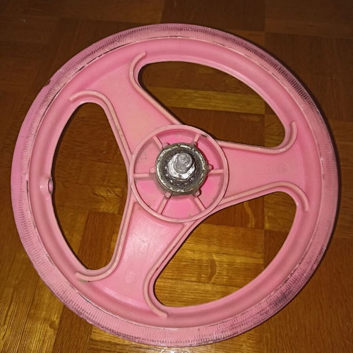 Front 12-inch plastic pink bicycle rim used Italian brand