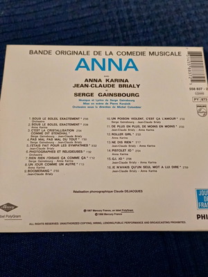 Anna Soundtrack CD σαν καινούργιο, μουσική κωμωδίας 1967