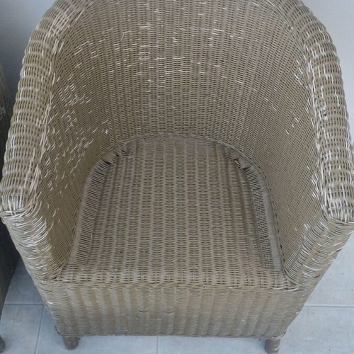 Bamboo armchair set with short table used for outdoor space
