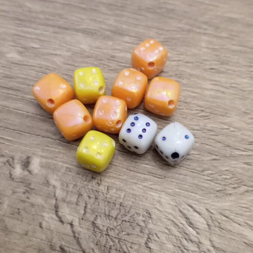 Glossy dice set of 10 in various colors new
