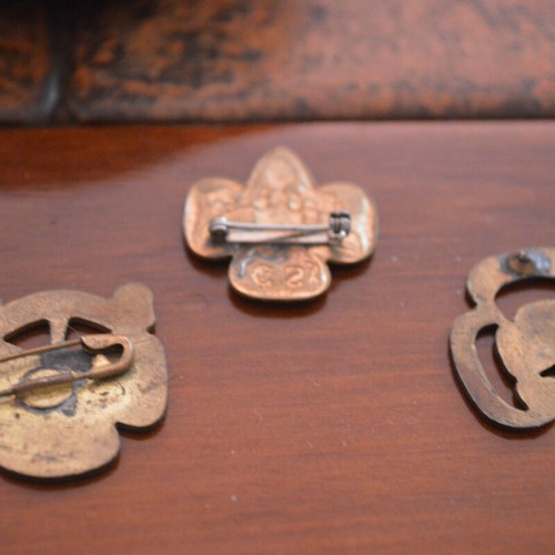 Scout pins used, set of 3, Greek and American