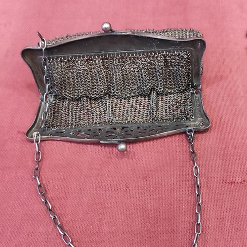 Vintage women's mesh purses like new, set of 3, alpacca and silver