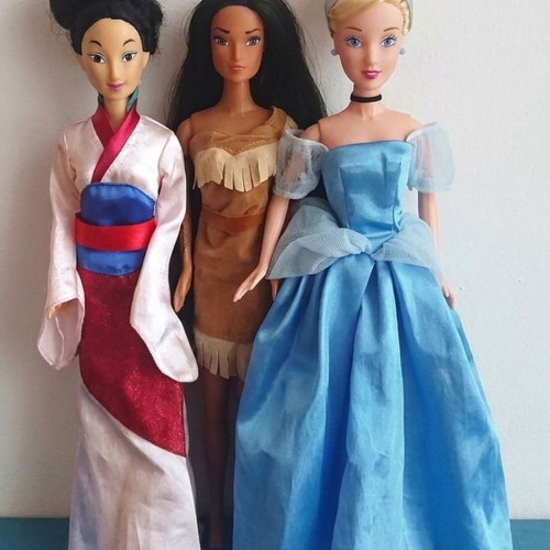 Disney Princess Dolls Mulan, Pocahontas, Cinderella Simba 2001