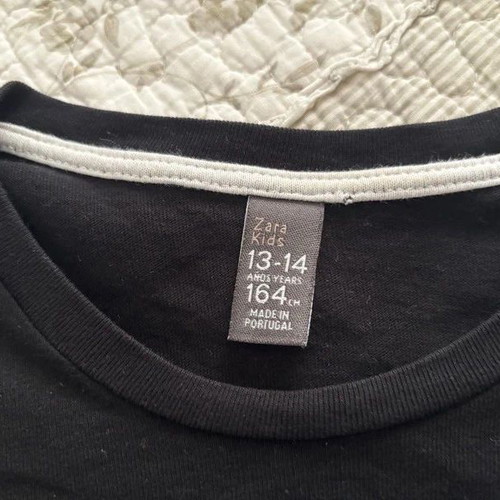 Zara Kids long-sleeve T-shirt used, black with gold print, size S 164 cm