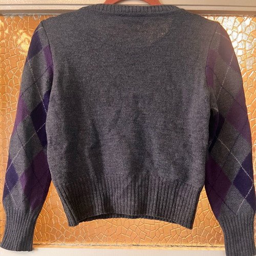 Pull Luisa Spagnoli new, 100% virgin wool, size S, gray and purple