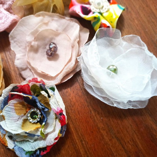 Handmade fabric flowers new, pack of 12 pieces