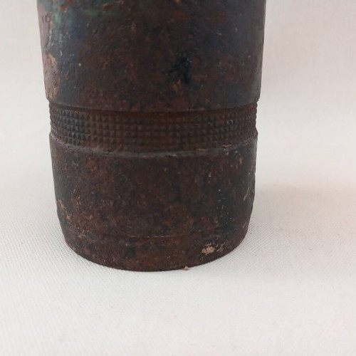 Old empty shell vase with painting, possibly Balkan or Asia Minor campaign period