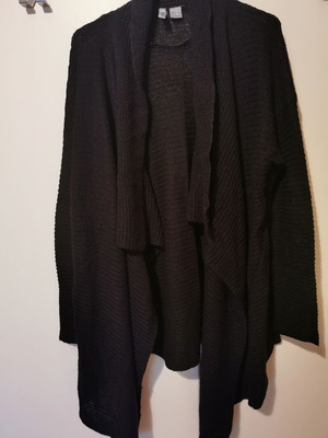 H&M Black Knitted Cardigan with Asymmetric Hem Size S like new