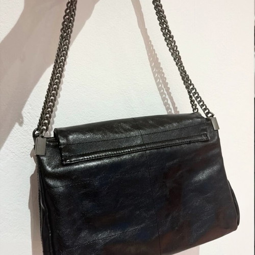 Zara black rock shoulder bag with chain strap like new