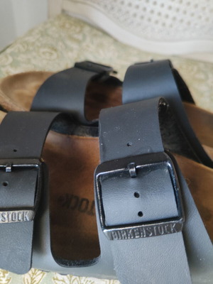 Πέδιλα Birkenstock 39 σαν καινούργια, μαύρο και μπεζ