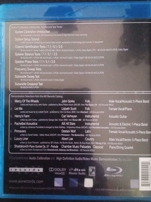 AIX Records Blu-Ray Audio Calibration Disc και HD Music Sampler σε άριστη κατάσταση