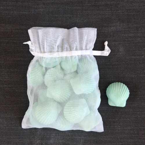 Pouch with 17 Handmade Shell-Shaped Aromatic Soaps new