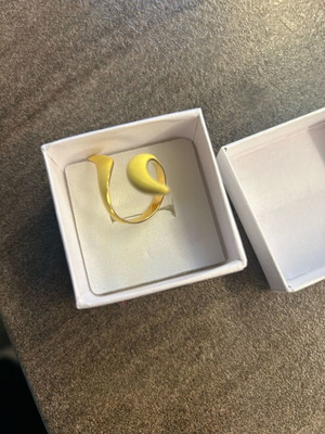 Ring gold steel with yellow enamel new