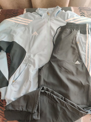 Adidas men's tracksuit new, grey and blue, windproof