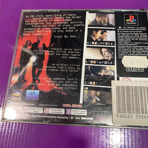 The X Files PlayStation PS1 game used, complete in box
